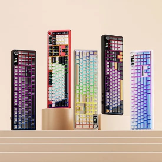 Aula 독거미 F108 pro 유무선 기계식 키보드 풀배열 핫스왑 블루투스 8000mAh 2.4G RGB