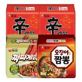 신라면 10입 짜파게티 5입 오징어짬뽕 5입 총 20입