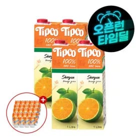 팁코 쇼군오렌지 100% 착즙 1L 4팩 썬키스트 소다 355ml 24입