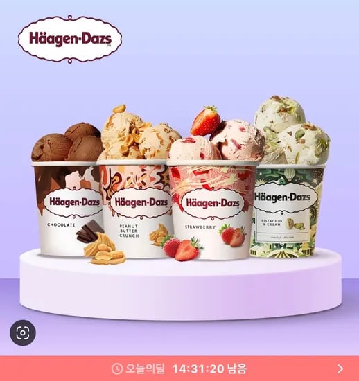 하겐다즈 아이스크림 파인트 4개 골라담기 2.9만