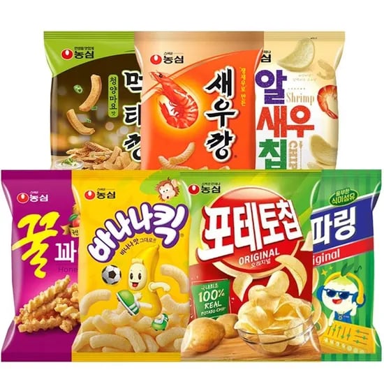 포테토칩4봉+꿀꽈배기4봉+바나나킥4봉+오징어집4봉