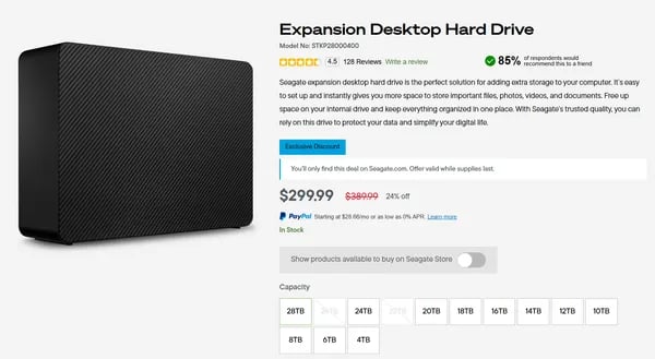 Seagate Expansion 28TB 외장하드