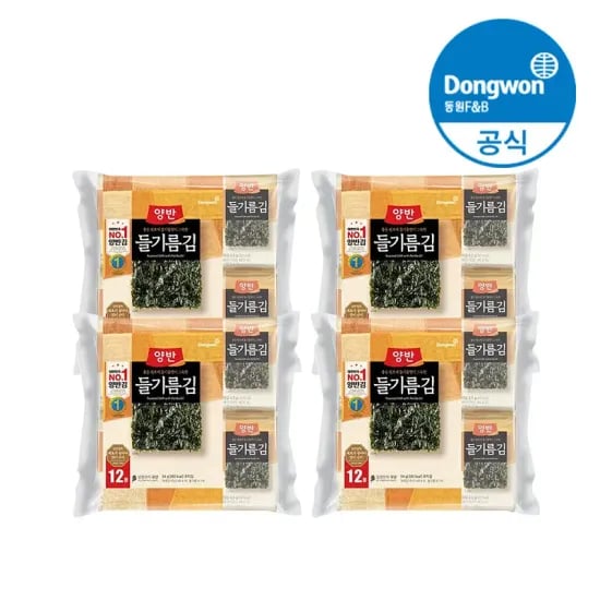 동원 양반 들기름김 식탁김 12P 4팩 총 48봉