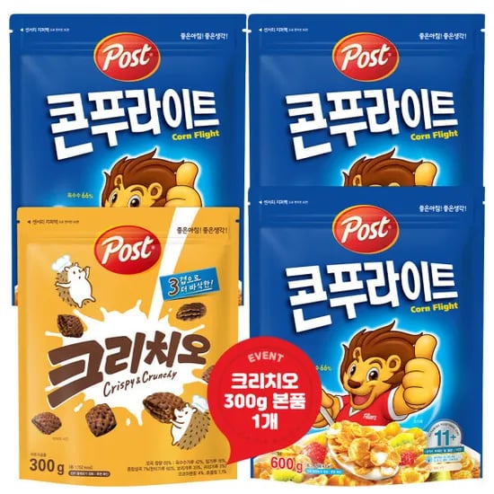 포스트 콘푸라이트 시리얼 600g 3개 크리치오 300g