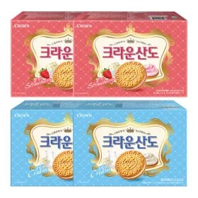 크라운산도 딸기 323g 2개 + 스윗밀크 323g 2개 (11,200원/유클무료)