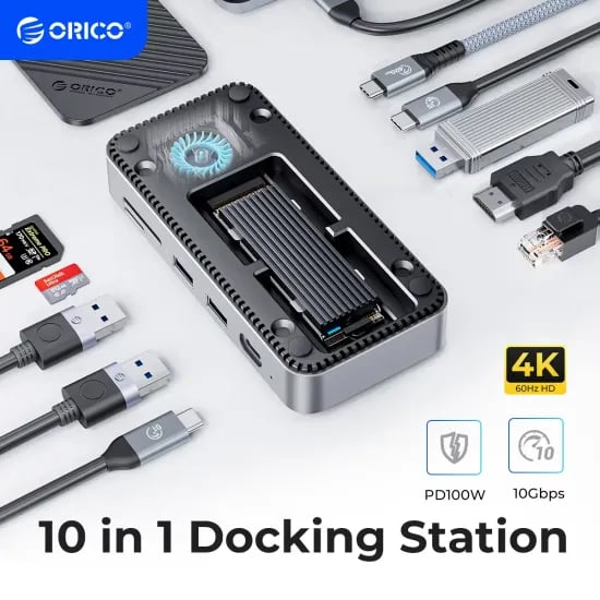 ORICO USB C 허브 M.2 NVMe 4K 60Hz DPM2P9-V1