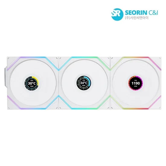 리안리 UNI FAN TL Wireless LCD 120 리버스 화이트 3팩