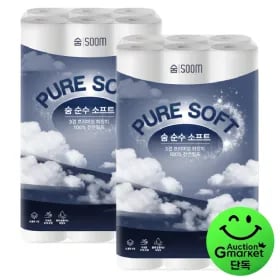 숨 순수 소프트 3겹 30m x 30롤 2팩 롤휴지 외 4종