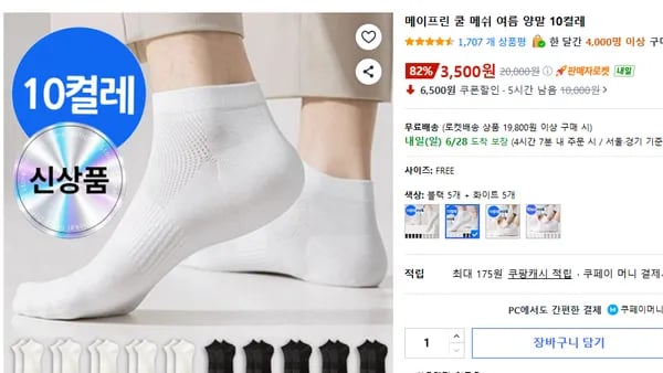 쿨 메쉬 여름 양말 10켤레 (3,500/무배)