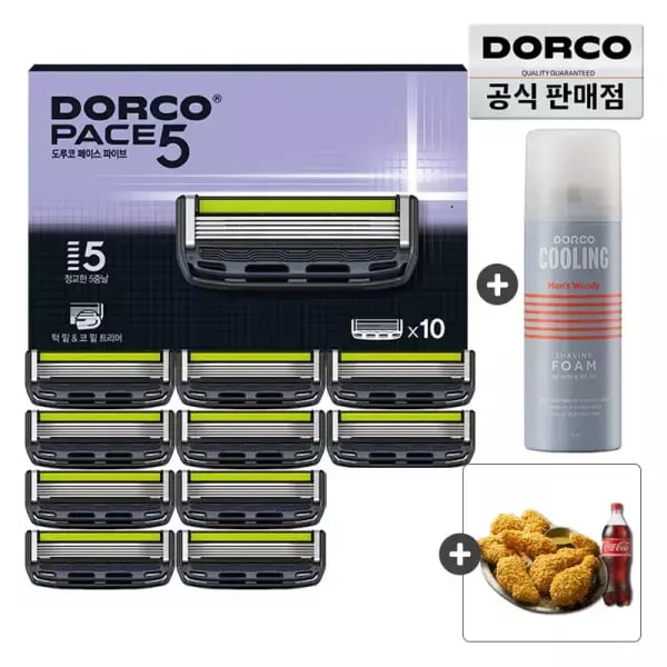 도루코 페이스5 면도날 10입세트+미니폼