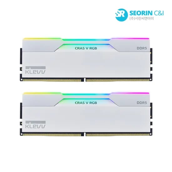 에센코어 클레브 DDR5-6000 CL30 CRAS V RGB 화이트 (32GB(16Gx2)) 서린