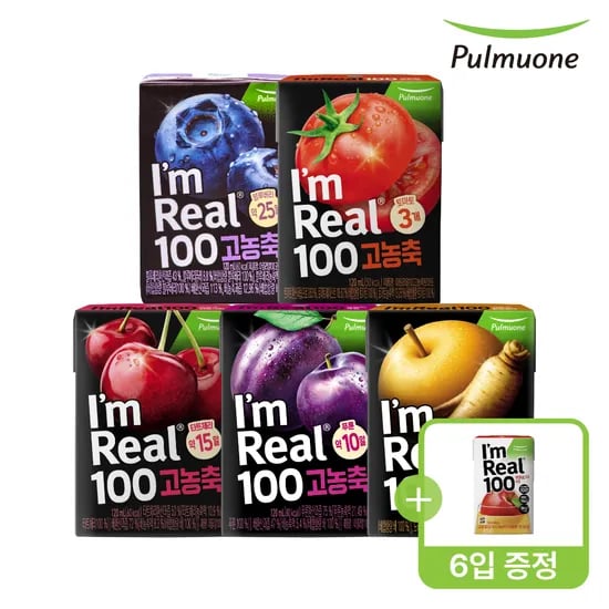 풀무원 아임리얼100 고농축주스 120ml 24팩 사과 140ml 6팩