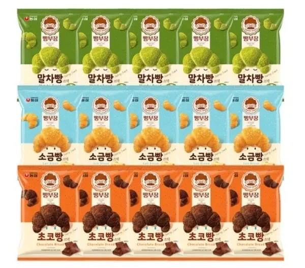 농심 새우깡 4개 소금빵 4개 초코빵 4개