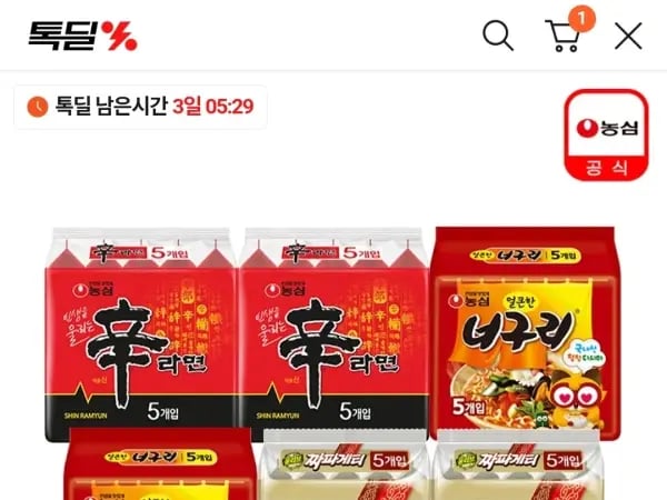 농심 라면 신신너너짜짜 30개