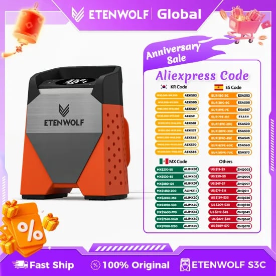 ETENWOLF 에어펌프 4종 ($20.43/무료)