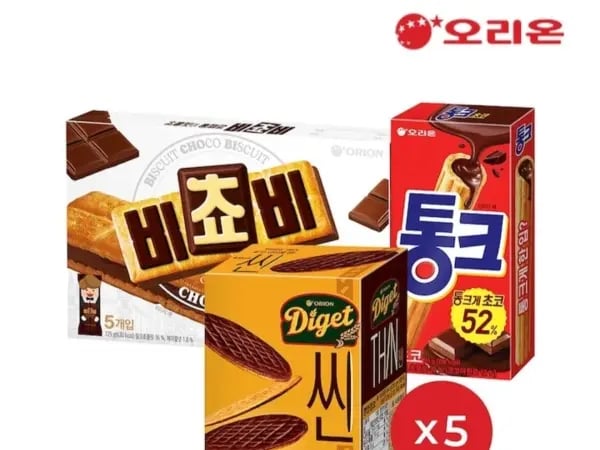 비쵸비 5개 통크 5개 다이제씬 5개