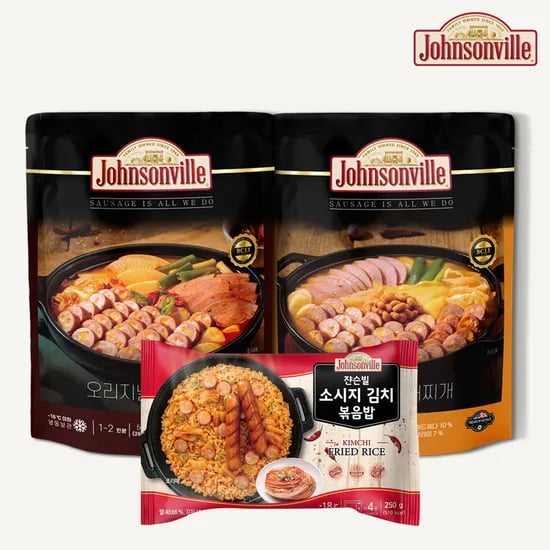 쟌슨빌 부대찌개 500g 2팩 김치볶음밥 250g