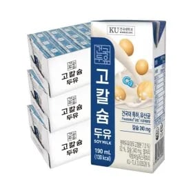 건국유업 고칼슘두유 190ml 72팩 (카드22,960원 / 무배)