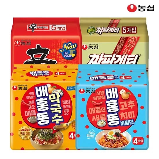 농심 배홍동 비빔면 16봉 (11,030원/무료)