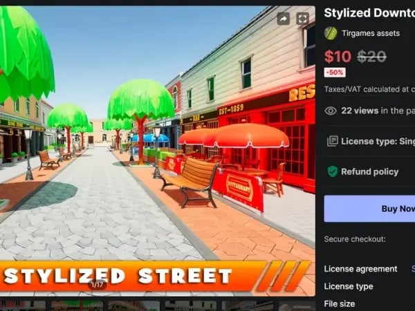 Stylized Downtown Street