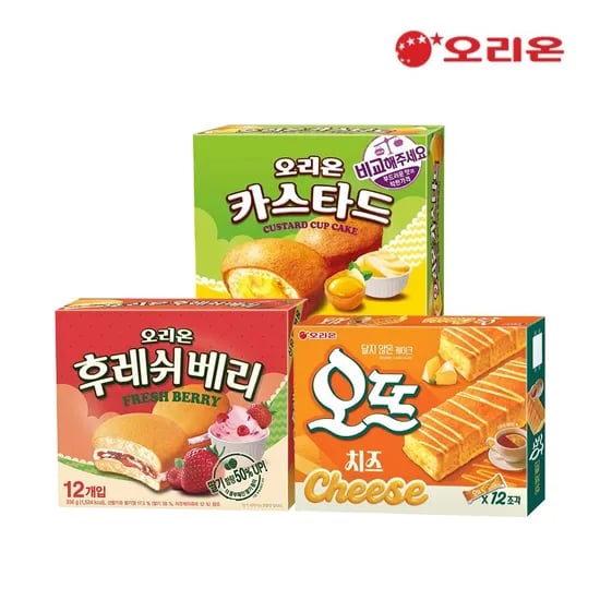 카스타드12p+오뜨치즈12p+후레쉬베리12p(페이13,290원)
