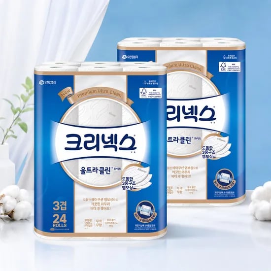 크리넥스 울트라클린 25m,24롤 4팩 (42,120원)