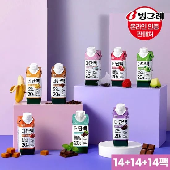 빙그레 더단백 드링크 8종 250ml 42팩 (49,950원/무료)