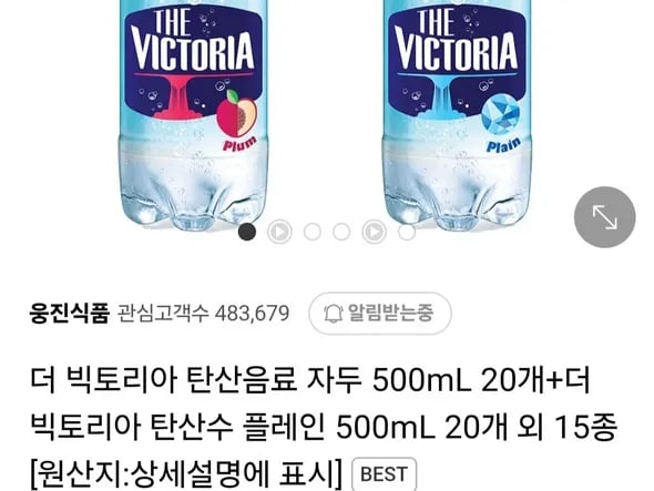 더빅토리아 탄산음료 500ml 40개 (13,340원/무료)