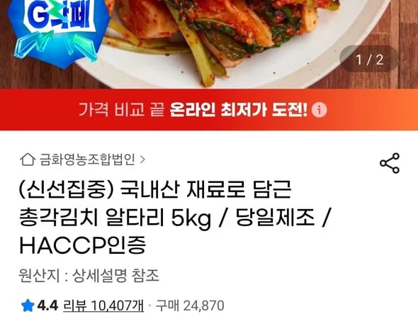 총각김치 알타리 5kg