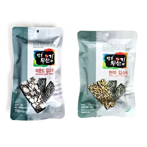 장흥무산김 김스낵 15g x 6봉 현미, 아몬드 외 다양