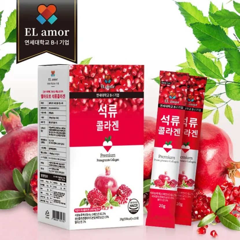 엘아모르 피쉬콜라겐 석류스틱 3000mg 1박스 20g 60포