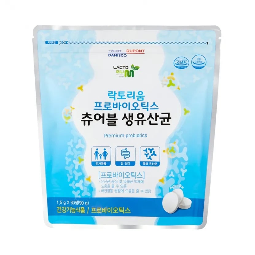 락토리움 프로바이오틱스 츄어블 생유산균 1.5g 60정 듀폰다니스코 원료사용