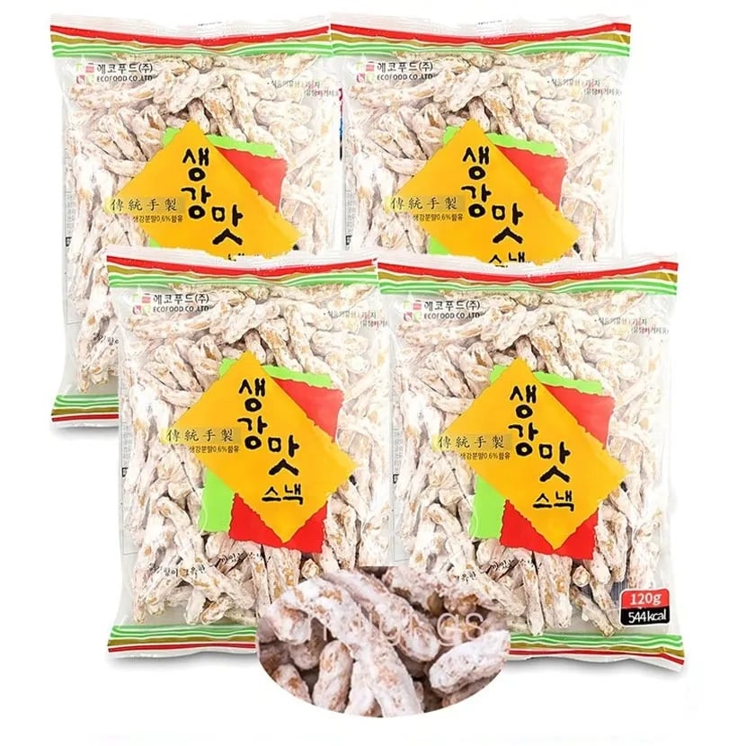 대롱이 간식 생강분말포함 생강맛 스낵 120g x4봉 480g