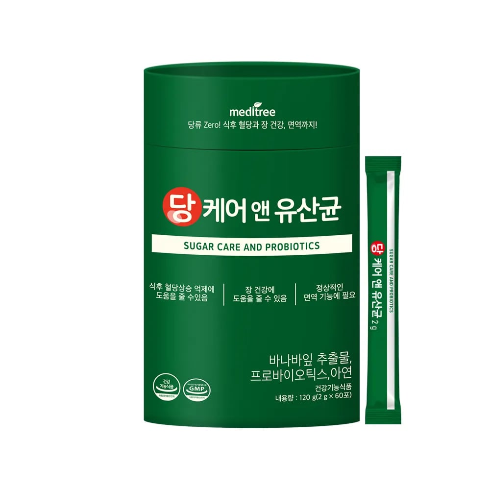 메디트리 당케어 앤 유산균 바나바 아연 낙산균 여주 유기농 귀리 2g 60포 1통