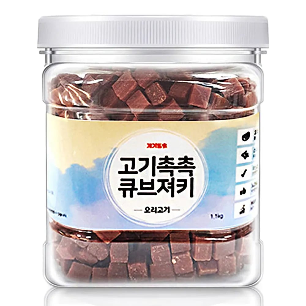 고기촉촉 강아지 대용량 큐브져키 오리고기 1.1kg