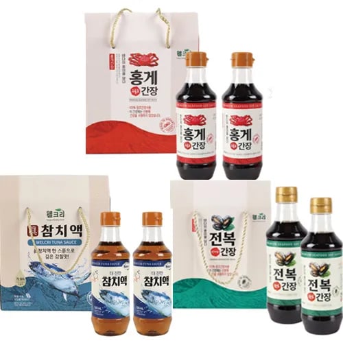 간장 500ml *2개 (홍게간장,전복간장,참치액 택1) (업체별도 무료배송)