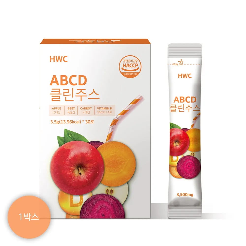 HWC ABCD 클린주스 해독주스 3.5g * 30포 (업체별도 무료배송)