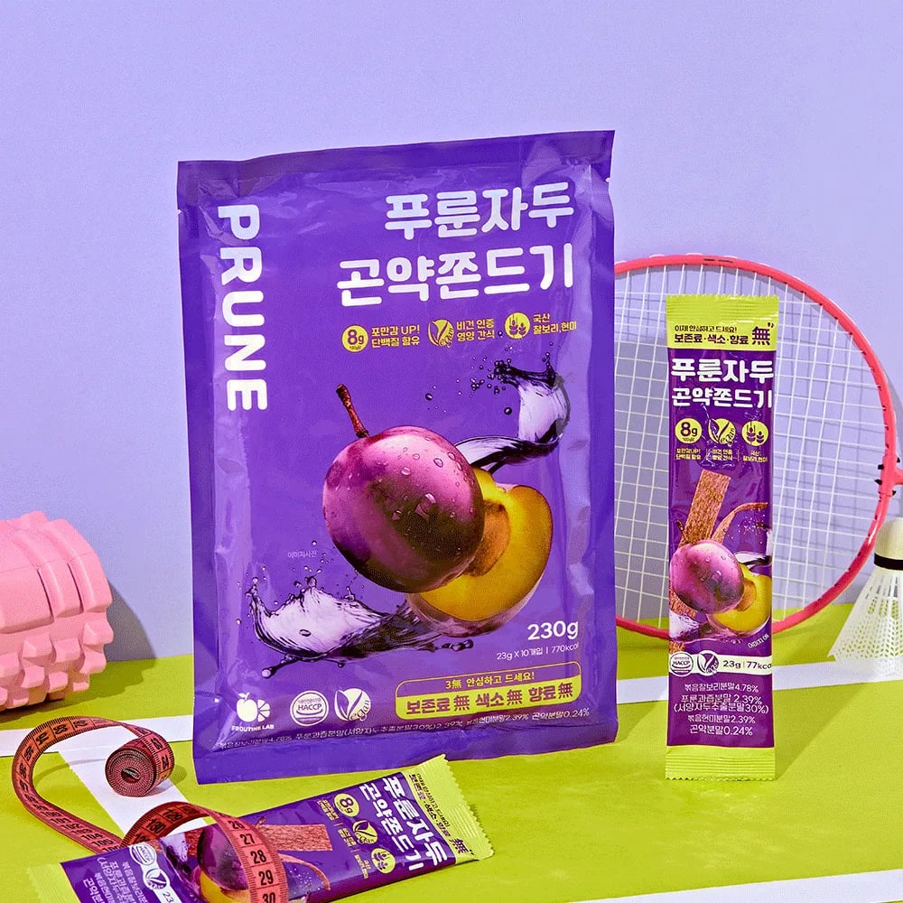 국산 우리밀 푸룬자두 곤약쫀드기 230g(23g*10입) x 3봉 (총30개입)