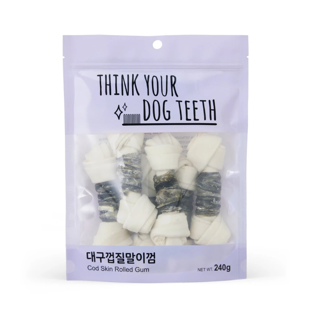 오래먹는 강아지 덴탈껌 대구껍질말이껌(6p) (2개이상 구매가능)(업체별도 무료배송)