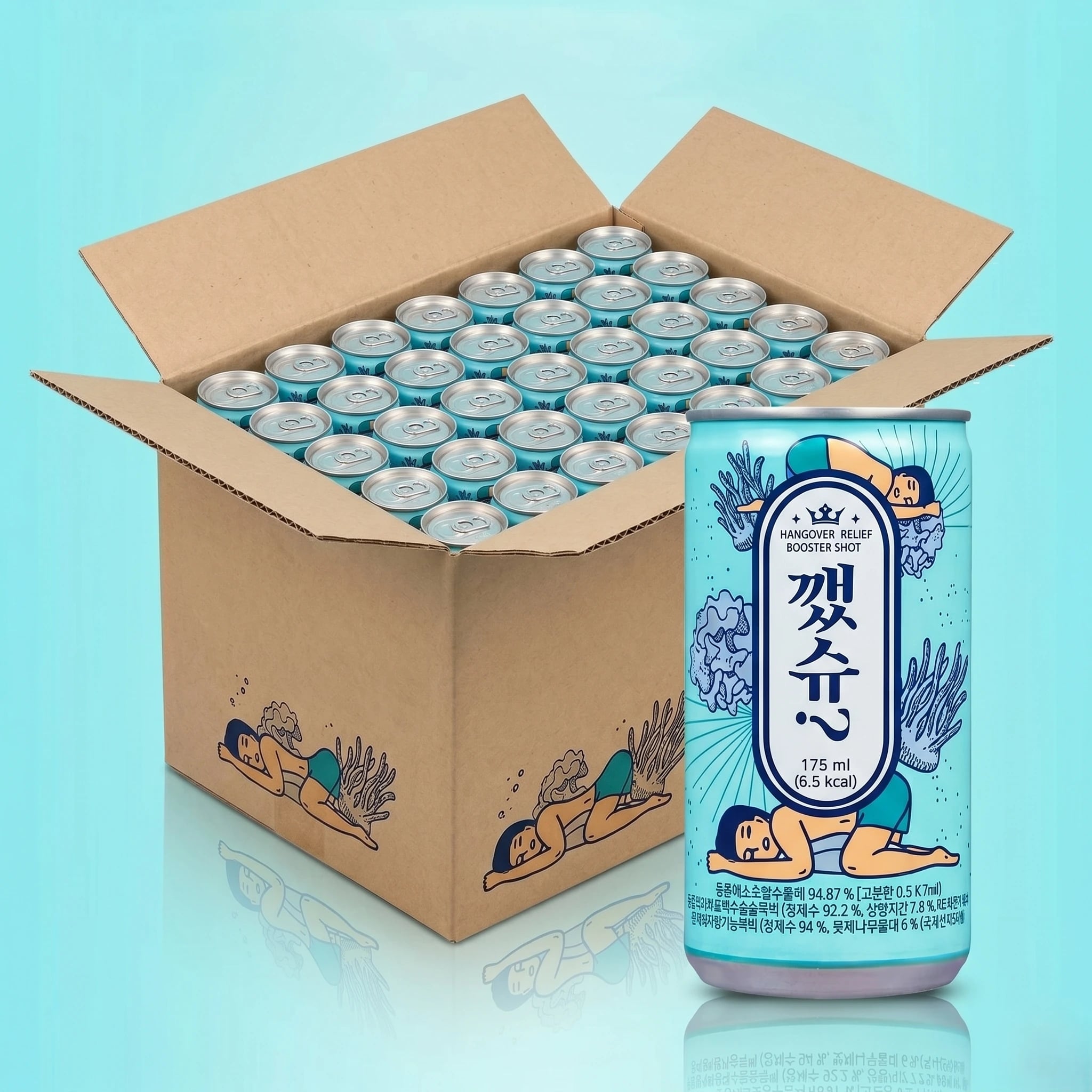 동충하초 추출물95% 숙취해소 음료 깼슈 175ml 30캔 1박스