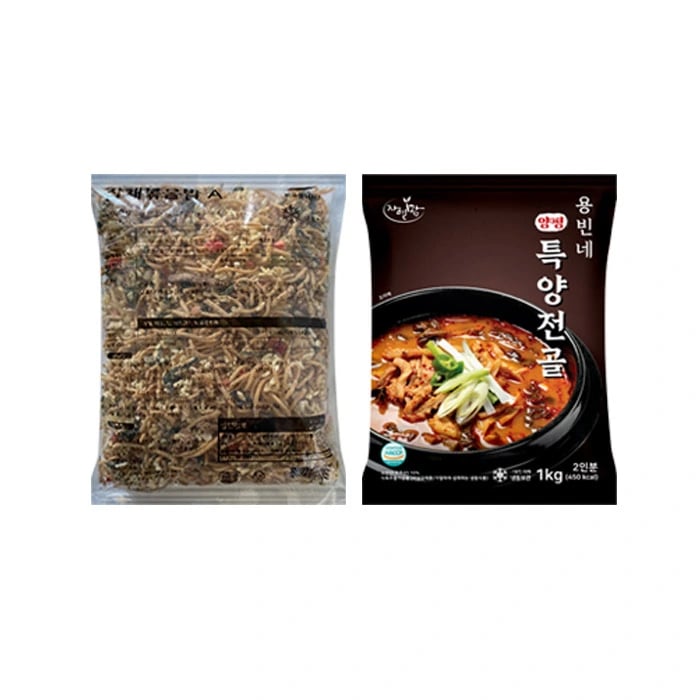 잡채 볶음밥 1kg x 5봉+자연맘 용빈네 특양전골 1kg x 1봉 (업체별도 무료배송)