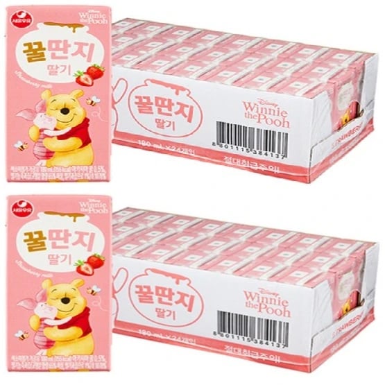 서울우유 딸기 꿀딴지 180ml 24개입