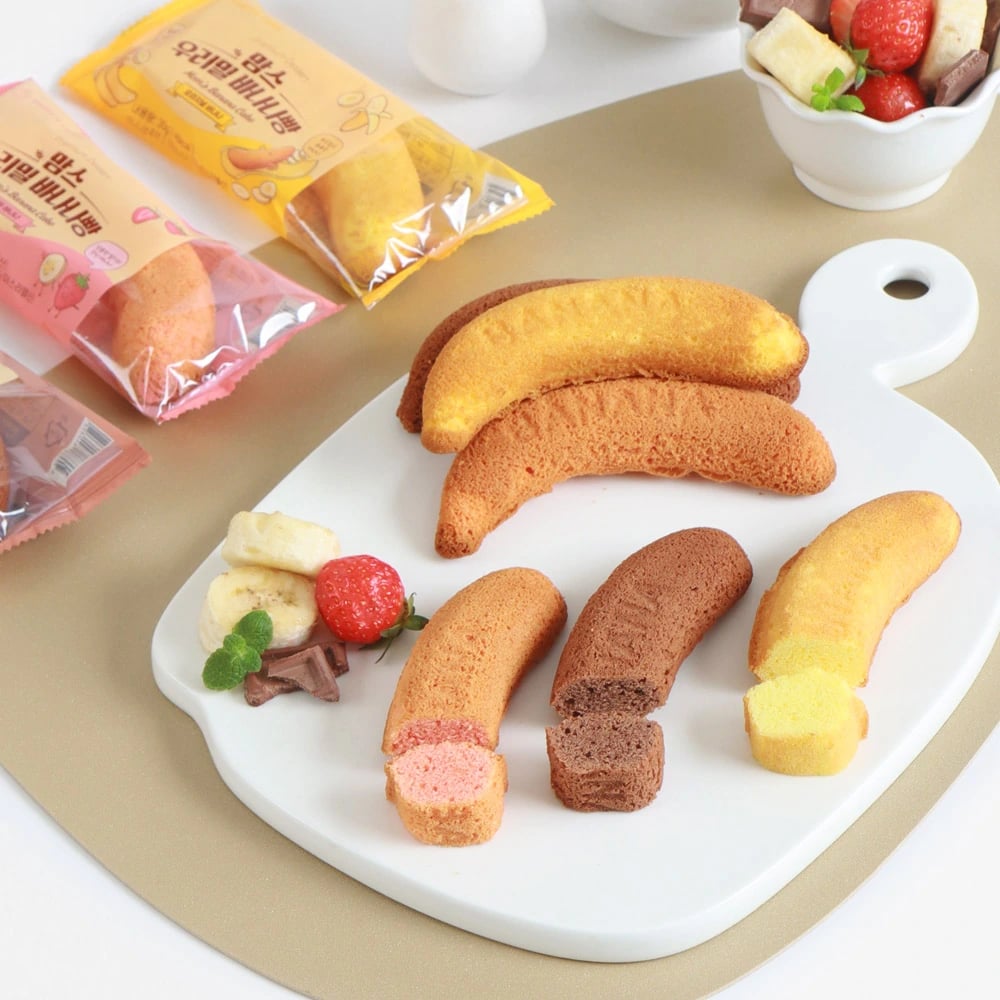 맘스케이크 우리밀 바나나빵 오리지널 초코 딸기 30g 18개입 3종 택1