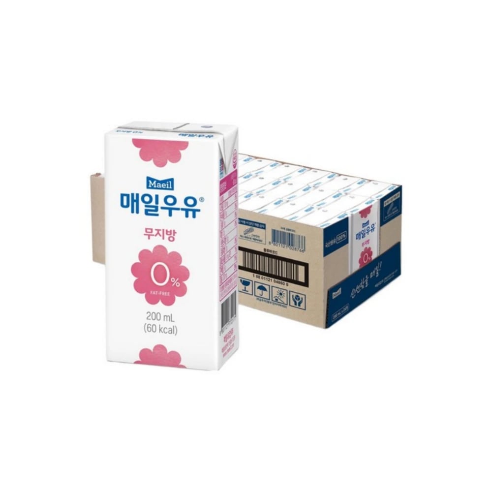 매일우유 무지방 0%, (200ml*24입) (업체별도 무료배송)