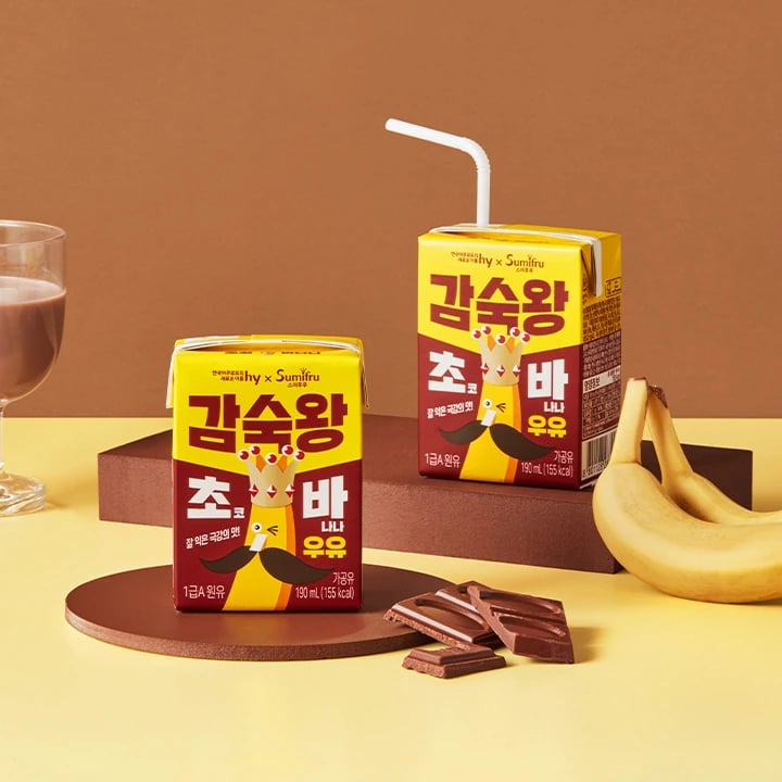 감숙왕 우유 2종 (딸기바나나우유/초코바나나) (190ml*24개입) (업체별도 무료배송)