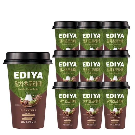 이디야 컵커피 말차초코라떼 300ml x 10개입 (업체별도 무료배송)