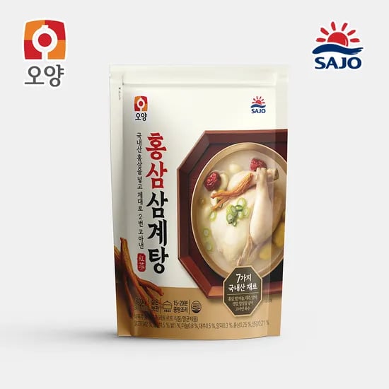 오양 홍삼 삼계탕 800g (4팩이상 구매가능)(업체별도 무료배송)