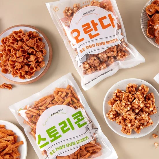추억의 옛날 과자 4종 모음, 오란다 250g 1봉 + 스토리콘 250g 1봉 + 고구마형 270g 1봉 + 왕소라 270g 1봉, 1세트