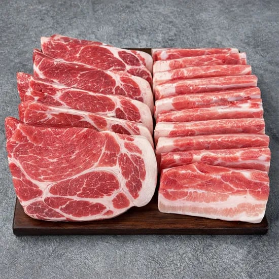 파파네정육점 구이용, 삼겹살, 500g, 1개 + 목살, 500g, 1개, 2세트