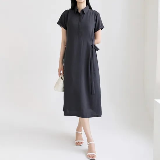카라넥 롱원피스, 차콜네이비, L, 1개